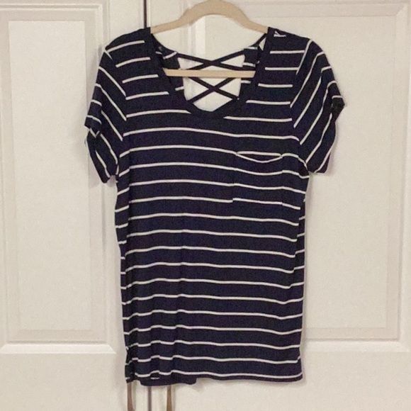 Blue/White Striped T-shirt - Picture 1 of 5